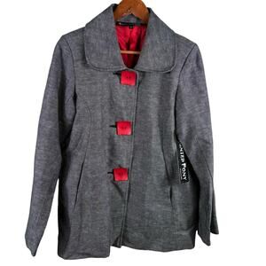 Painted Pony Jacket‎ Women's Size Small Linen Blend Red Button Lined Blazer USA